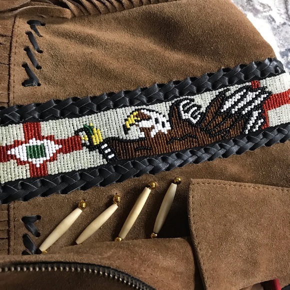 Men’s Beaded Suede Leather Jacket - Picture 8 of 8